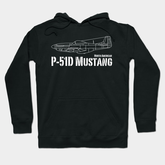 North American P-51D Mustang Hoodie by BearCaveDesigns